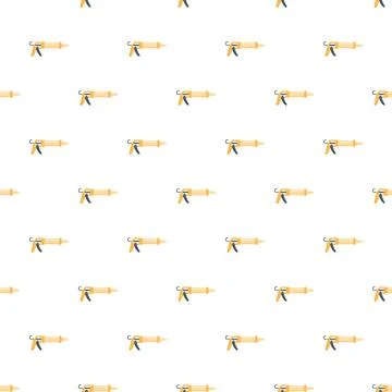 Caulking guns creating seamless pattern for construction design Stock Illustration