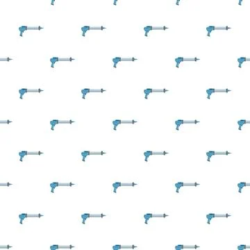 Caulking guns pattern creating seamless construction background Stock Illustration