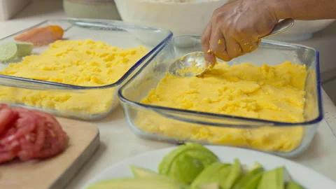 Causa preparation (1) Stock Footage 338340896