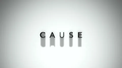 Cause 3D title animation matte black text on a white background Stock Footage 300716032