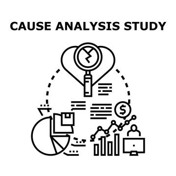 Cause analysis study problem solving strategy Stock Illustration