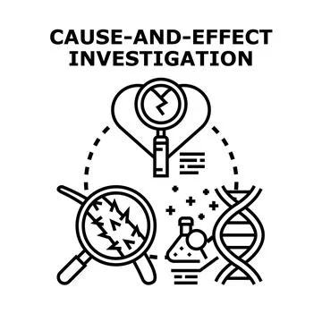 Cause and effect investigation concept illustration Stock Illustration