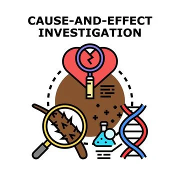 Cause and effect investigation concept illustration Stock Illustration