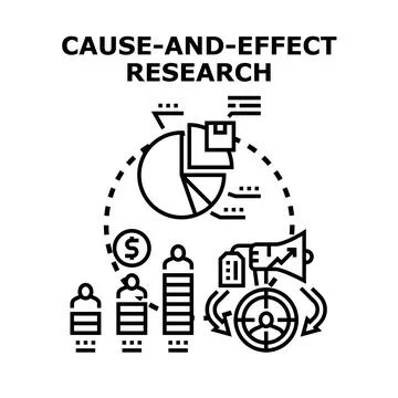 Cause and effect research strategy for business analysis Stock Illustration