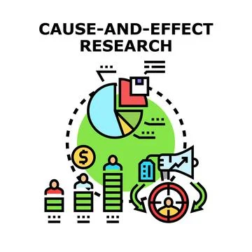 Cause and effect research strategy for business analysis Stock Illustration