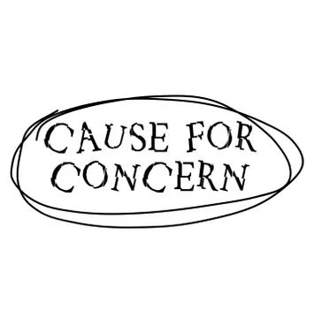 CAUSE FOR CONCERN black stamp on white Stock Illustration