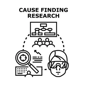 Cause finding research process vector illustration Stock Illustration