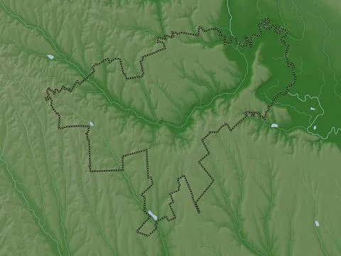Causeni, Moldova. Elevation map colored in wiki style with lakes and rivers Illustrazione stock
