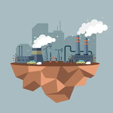 Causes of climate change. High levels of carbon dioxide CO2 in atmosphere Stock-Illustration