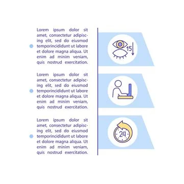 Causes of digital eyes strain concept icon with text Stock Illustration