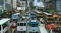 Causeway Bay, Hong Kong Crowds Shopping Crowded Street, Car, Bus Traffic HD Footage