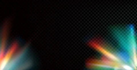 Caustic light prism background. Iridescent laser rainbow effect backdrop overlay Stock Illustration