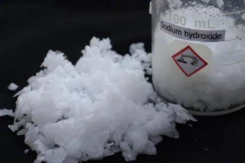 Caustic soda flake 스톡 사진