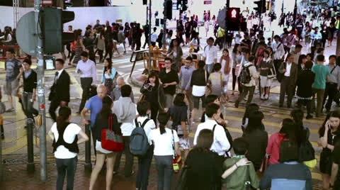 Causway bay crowds 動画素材 23067750