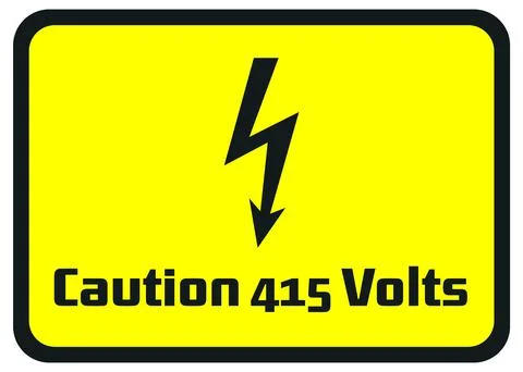 Caution 415 Volts Hazard Warning Signs Stock Illustration