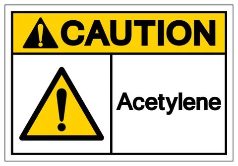 Caution Acetylene Symbol Sign, Vector Illustration, Isolate On White Backgrou Stock Illustration