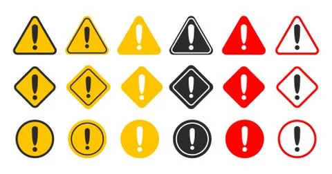 Caution alarm set. Danger sign collection. Attention vector icon. Stockillustratie