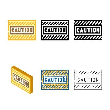 Caution alert color icon vector diversity Stockillustratie