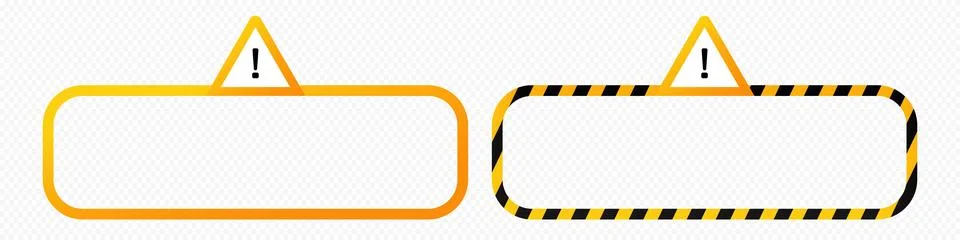 Caution alert constriction frame with warning exclamation Stock Illustration