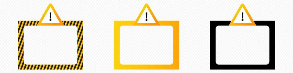 Caution alert frame with warning exclamation triangle Stock Illustration