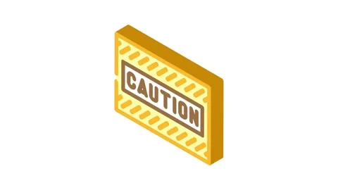 Caution alert isometric icon animation Stock Footage 327291777