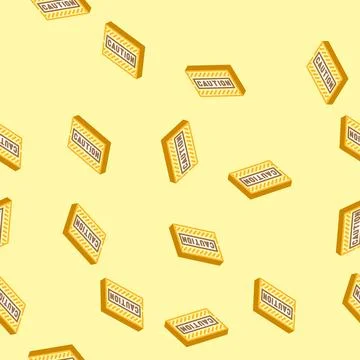 Caution alert isometric icon seamless pattern Stockillustratie