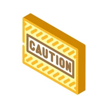 Caution alert isometric icon vector illustration Stock Illustration