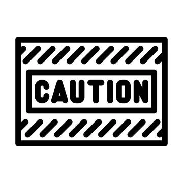 Caution alert line icon vector illustration 库存插图