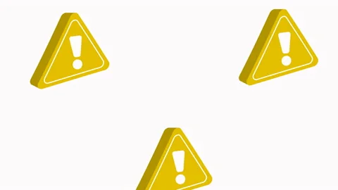Caution alert signals yellow triangles pattern Video stock 229971328