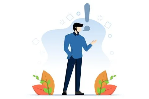 Caution and alert call concept, Tell stories. Stock Illustration