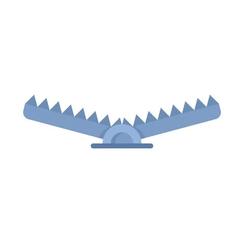 Caution animal trap icon flat isolated vector Stock Illustration