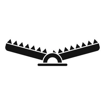 Caution animal trap icon, simple style Stock Illustration