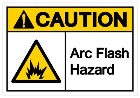 Caution Arc Flash Hazard Symbol Sign, Vector Illustration, Isolate On White B Stock Illustration
