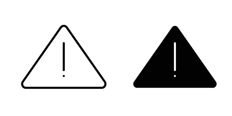 Caution Attention icon vector concepts, line and silhouette style Stock Illustration