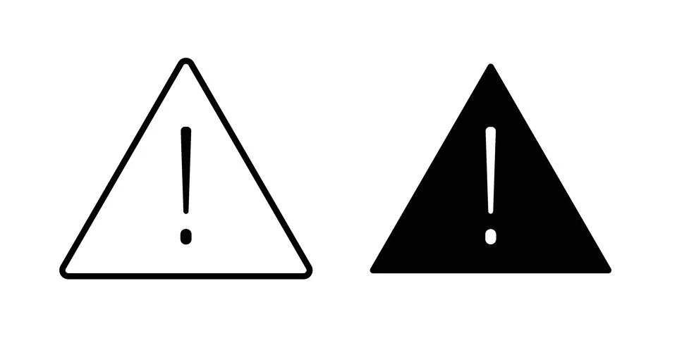 Caution Attention icon vectors. Illustrations in black イラスト素材