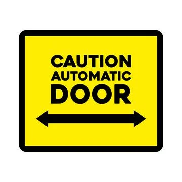 Caution automatic glass door sticker Illustrazione stock