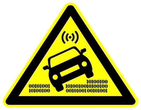 Caution Autonomous Car Illustrazione stock