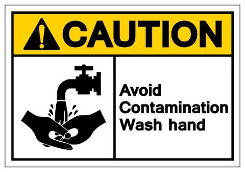 Caution Avoid Contamination Wash Hand Symbol Sign, Vector Illustration, Isola Stock Illustration