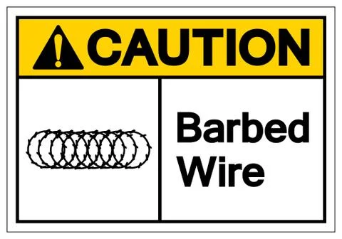 Caution Barbed Wire Symbol Sign ,Vector Illustration, Isolate On White Backgr Stock Illustration
