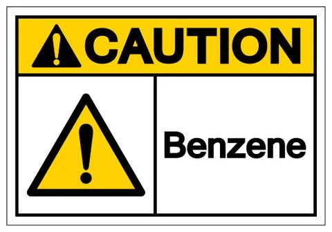 Caution Benzene Symbol Sign, Vector Illustration, Isolate On White Background Stock Illustration