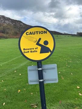Caution. Beware of Golf Balls Фото