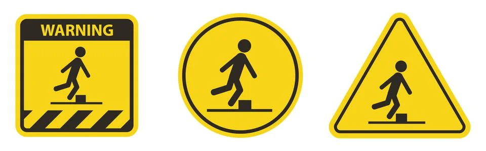 Caution Beware Obstacles Symbol Isolate On White Background Stock Illustration