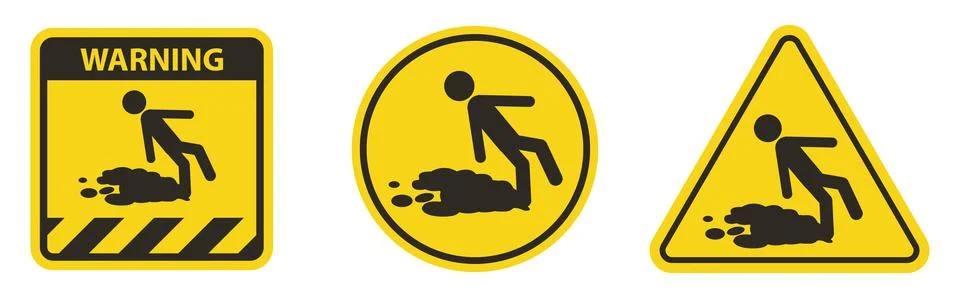 Caution Beware Slippery Surface Symbol Isolate On White Background Stock Illustration