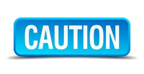 Caution blue 3d realistic square isolated button Stock-Illustration