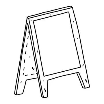 Caution board. Hand drawn doodle style. Vector illustration isolated on white Stock Illustration