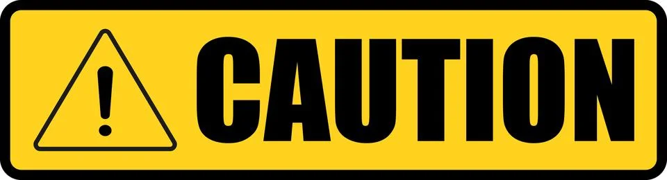 Caution Board, Hazard warning attention sign, Yellow warning, danger sign, .. Stock Illustration