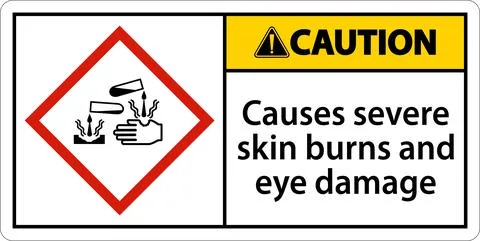 Caution Causes Severe Skin Burns Eye Damage GHS Sign Stock Illustration