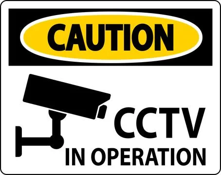 Caution CCTV In Operation Sign for Safety and Security Awareness Stock Illustration