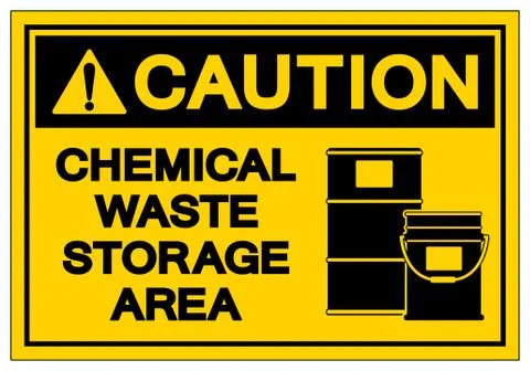 Caution Chemical Waste Storage Area Symbol Sign, Vector Illustration, Isolate Stock Illustration