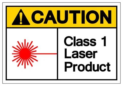 Caution Class 1 Laser Product Symbol Sign, Vector Illustration, Isolate On Wh Illustrazione stock